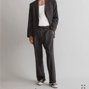 Madewell charcoal Grey trousers with front pleat